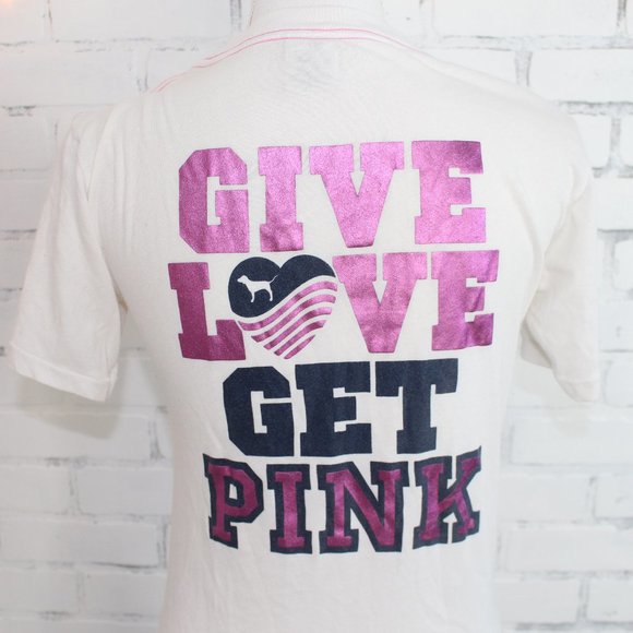 PINK Victoria's Secret Metallic Letters T-Shirt - Picture 6 of 8